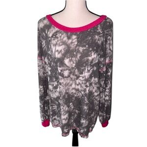 Honeyme Tie Dye Ashley Roads Boutique Charcoal Fleece Swearer Size Medium